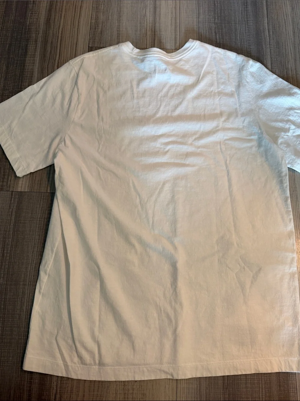 Jordan White Short Sleeve Tee with Black Graphic 'X' and Chest Stripes